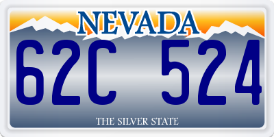 NV license plate 62C524