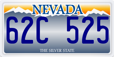 NV license plate 62C525