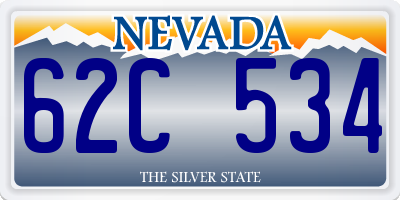NV license plate 62C534