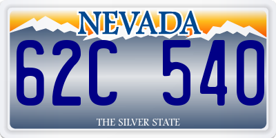 NV license plate 62C540