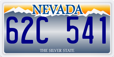 NV license plate 62C541