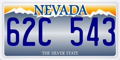 NV license plate 62C543