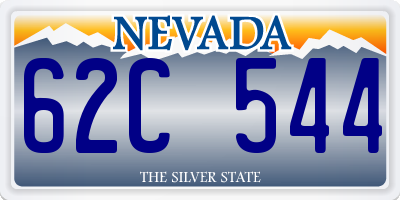 NV license plate 62C544