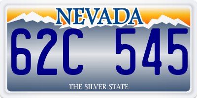 NV license plate 62C545