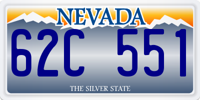 NV license plate 62C551