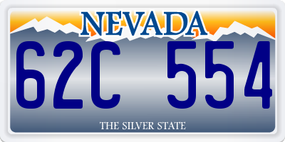 NV license plate 62C554