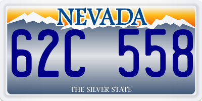 NV license plate 62C558