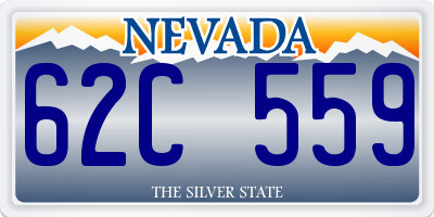 NV license plate 62C559