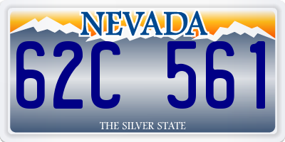 NV license plate 62C561