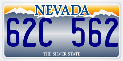 NV license plate 62C562