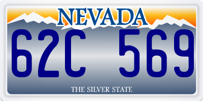 NV license plate 62C569