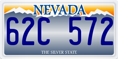 NV license plate 62C572