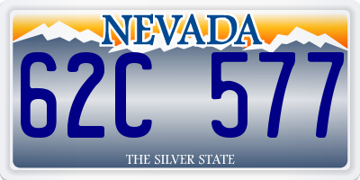 NV license plate 62C577
