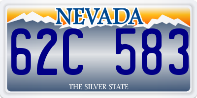 NV license plate 62C583