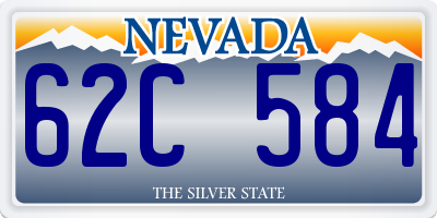 NV license plate 62C584