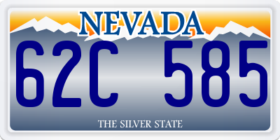 NV license plate 62C585