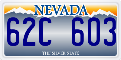 NV license plate 62C603