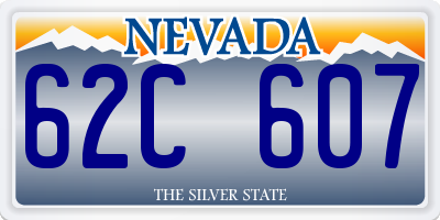 NV license plate 62C607