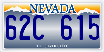 NV license plate 62C615