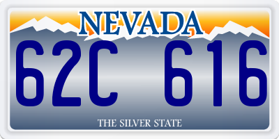 NV license plate 62C616