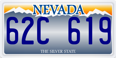 NV license plate 62C619
