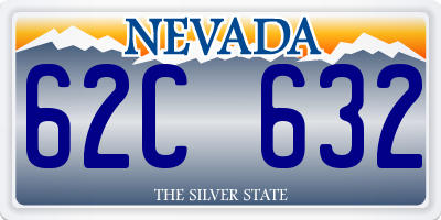 NV license plate 62C632