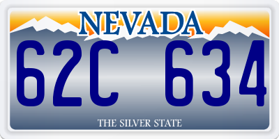 NV license plate 62C634