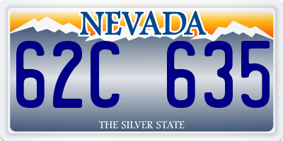 NV license plate 62C635