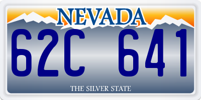 NV license plate 62C641