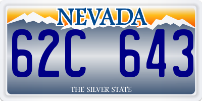 NV license plate 62C643