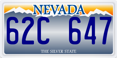 NV license plate 62C647