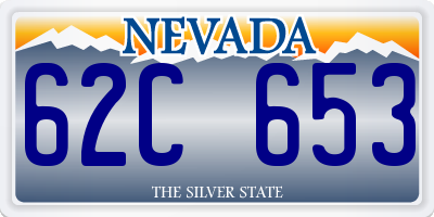 NV license plate 62C653