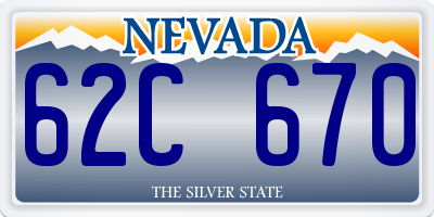 NV license plate 62C670