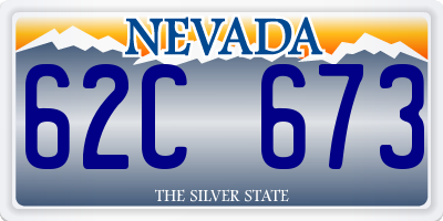 NV license plate 62C673