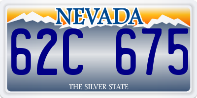 NV license plate 62C675