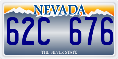 NV license plate 62C676