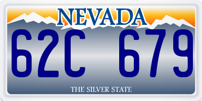 NV license plate 62C679