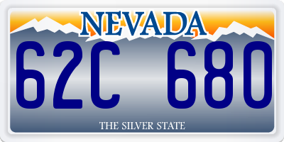 NV license plate 62C680