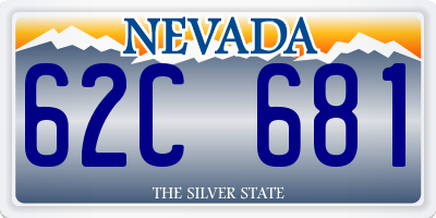 NV license plate 62C681