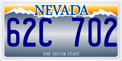 NV license plate 62C702