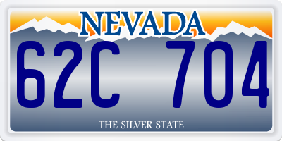 NV license plate 62C704