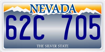 NV license plate 62C705