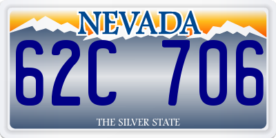 NV license plate 62C706