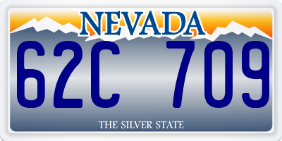 NV license plate 62C709