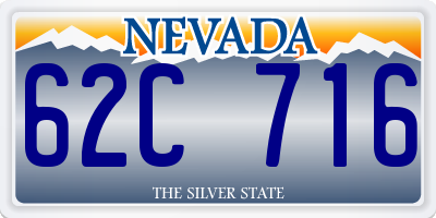 NV license plate 62C716
