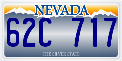 NV license plate 62C717