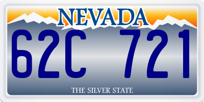 NV license plate 62C721