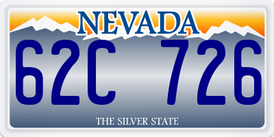 NV license plate 62C726