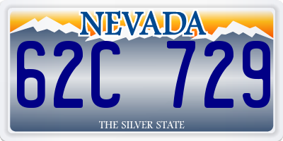 NV license plate 62C729