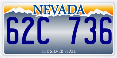 NV license plate 62C736